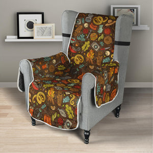 Cartoon Camping Pattern Print Armchair Protector