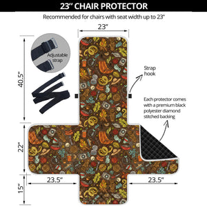 Cartoon Camping Pattern Print Armchair Protector