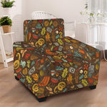 Cartoon Camping Pattern Print Armchair Slipcover