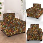 Cartoon Camping Pattern Print Armchair Slipcover