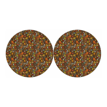 Cartoon Camping Pattern Print Car Coasters