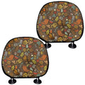 Cartoon Camping Pattern Print Car Headrest Covers