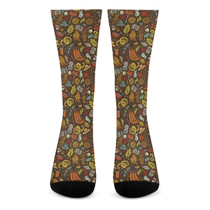 Cartoon Camping Pattern Print Crew Socks