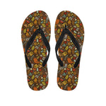 Cartoon Camping Pattern Print Flip Flops