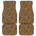 Cartoon Camping Pattern Print Front and Back Car Floor Mats