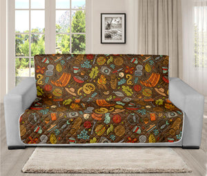 Cartoon Camping Pattern Print Futon Protector