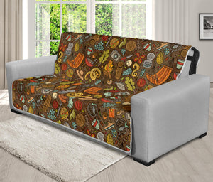 Cartoon Camping Pattern Print Futon Protector