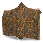 Cartoon Camping Pattern Print Hooded Blanket