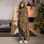 Cartoon Camping Pattern Print Hooded Blanket