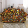 Cartoon Camping Pattern Print Loveseat Slipcover