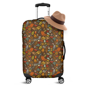 Cartoon Camping Pattern Print Luggage Cover