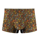 Cartoon Camping Pattern Print Men's Boxer Briefs