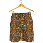 Cartoon Camping Pattern Print Men's Shorts