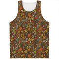 Cartoon Camping Pattern Print Men's Tank Top