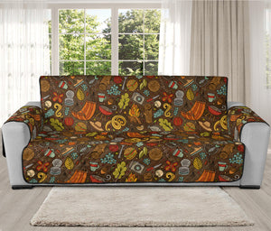 Cartoon Camping Pattern Print Oversized Sofa Protector