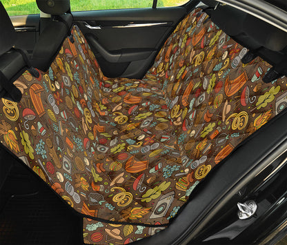 Cartoon Camping Pattern Print Pet Car Back Seat Cover