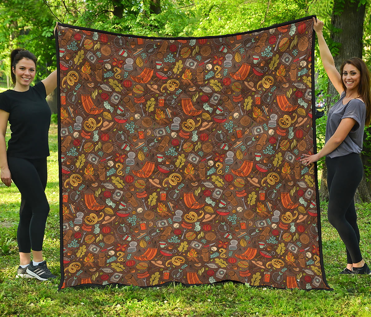 Cartoon Camping Pattern Print Quilt