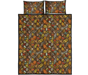 Cartoon Camping Pattern Print Quilt Bed Set