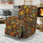 Cartoon Camping Pattern Print Recliner Slipcover