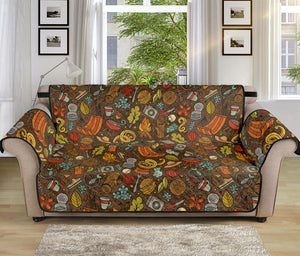 Cartoon Camping Pattern Print Sofa Protector