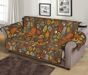 Cartoon Camping Pattern Print Sofa Protector