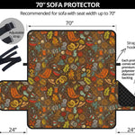 Cartoon Camping Pattern Print Sofa Protector