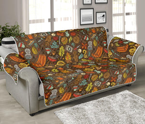 Cartoon Camping Pattern Print Sofa Protector