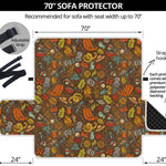 Cartoon Camping Pattern Print Sofa Protector