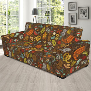 Cartoon Camping Pattern Print Sofa Slipcover