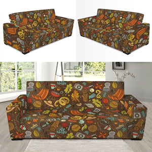 Cartoon Camping Pattern Print Sofa Slipcover