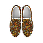 Cartoon Camping Pattern Print White Slip On Shoes