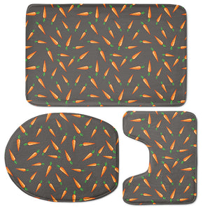 Cartoon Carrot Pattern Print 3 Piece Bath Mat Set