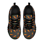 Cartoon Carrot Pattern Print Black Sneakers