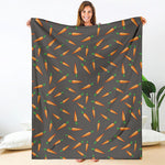 Cartoon Carrot Pattern Print Blanket