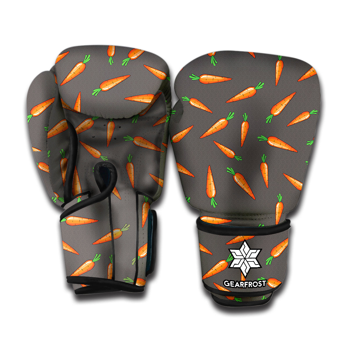 Cartoon Carrot Pattern Print Boxing Gloves