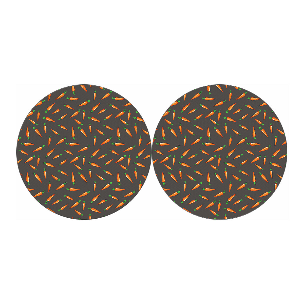 Cartoon Carrot Pattern Print Car Coasters