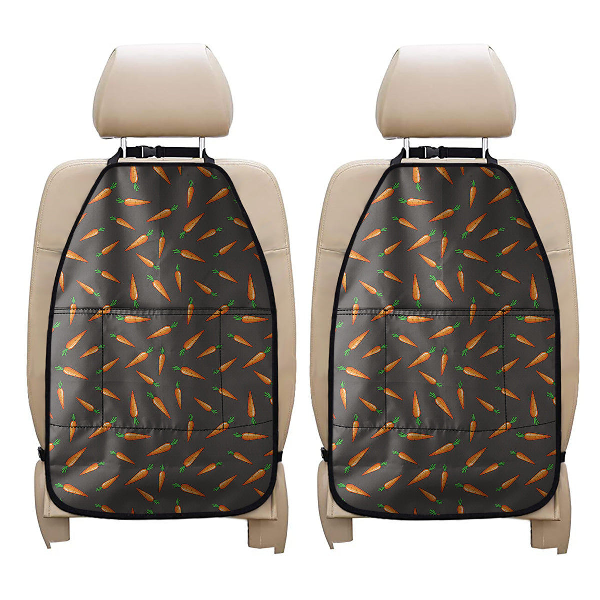 Cartoon Carrot Pattern Print Car Seat Organizers