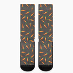 Cartoon Carrot Pattern Print Crew Socks