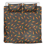Cartoon Carrot Pattern Print Duvet Cover Bedding Set