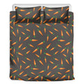 Cartoon Carrot Pattern Print Duvet Cover Bedding Set