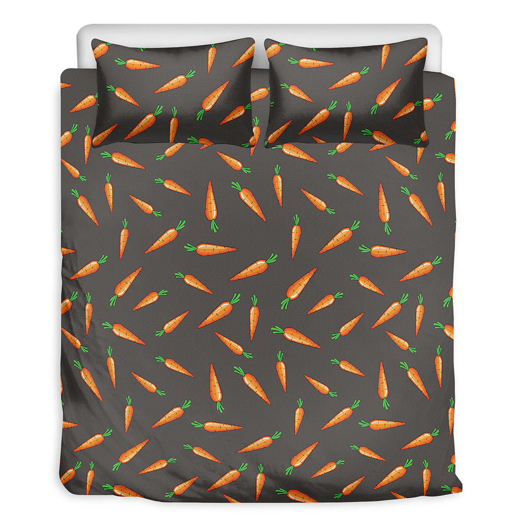 Cartoon Carrot Pattern Print Duvet Cover Bedding Set