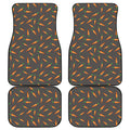 Cartoon Carrot Pattern Print Front and Back Car Floor Mats