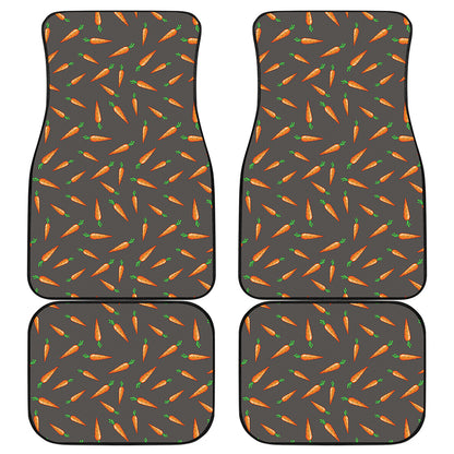 Cartoon Carrot Pattern Print Front and Back Car Floor Mats