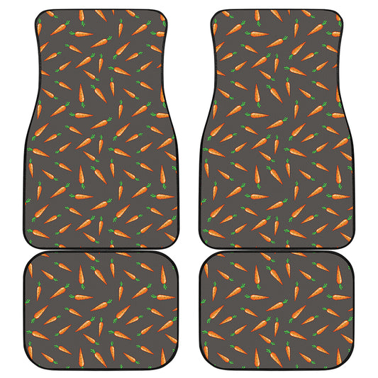 Cartoon Carrot Pattern Print Front and Back Car Floor Mats