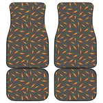 Cartoon Carrot Pattern Print Front and Back Car Floor Mats