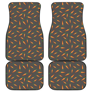 Cartoon Carrot Pattern Print Front and Back Car Floor Mats