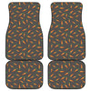 Cartoon Carrot Pattern Print Front and Back Car Floor Mats