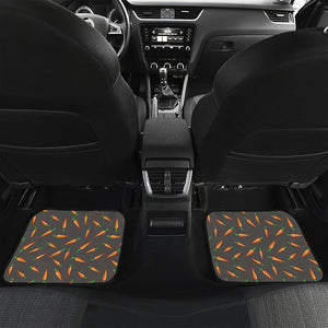 Cartoon Carrot Pattern Print Front and Back Car Floor Mats