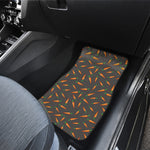 Cartoon Carrot Pattern Print Front and Back Car Floor Mats