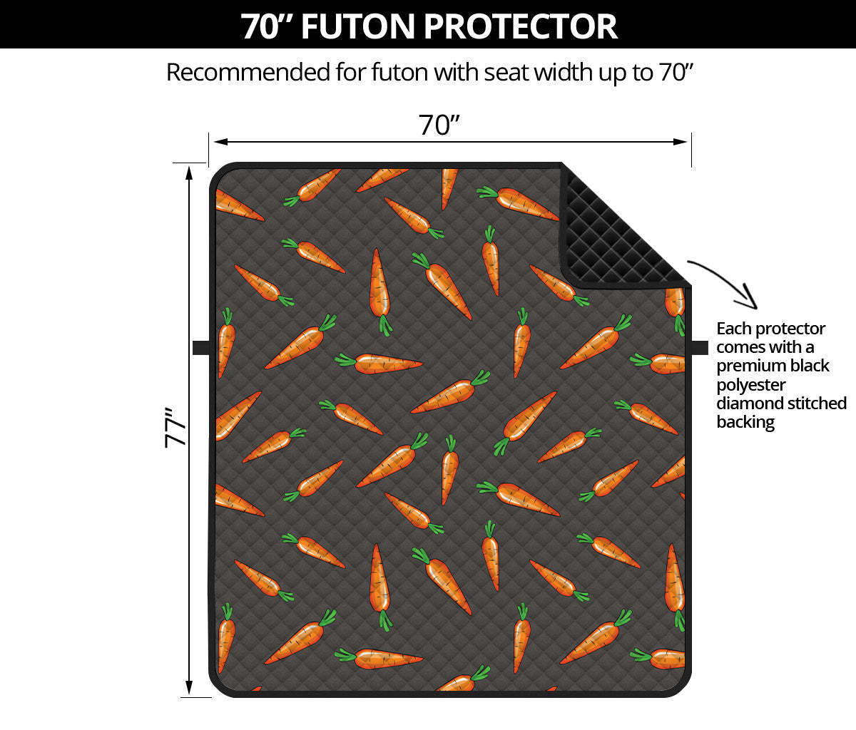 Cartoon Carrot Pattern Print Futon Protector